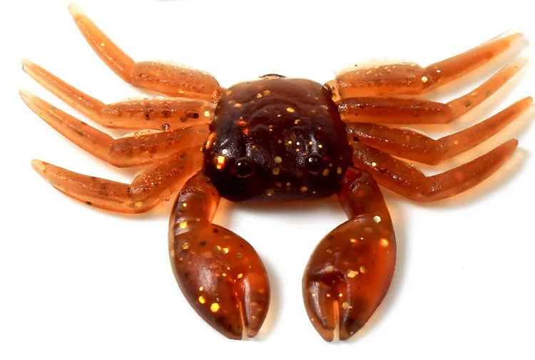 8CM PVC artificial crab lure body in red and brown colours for fishing