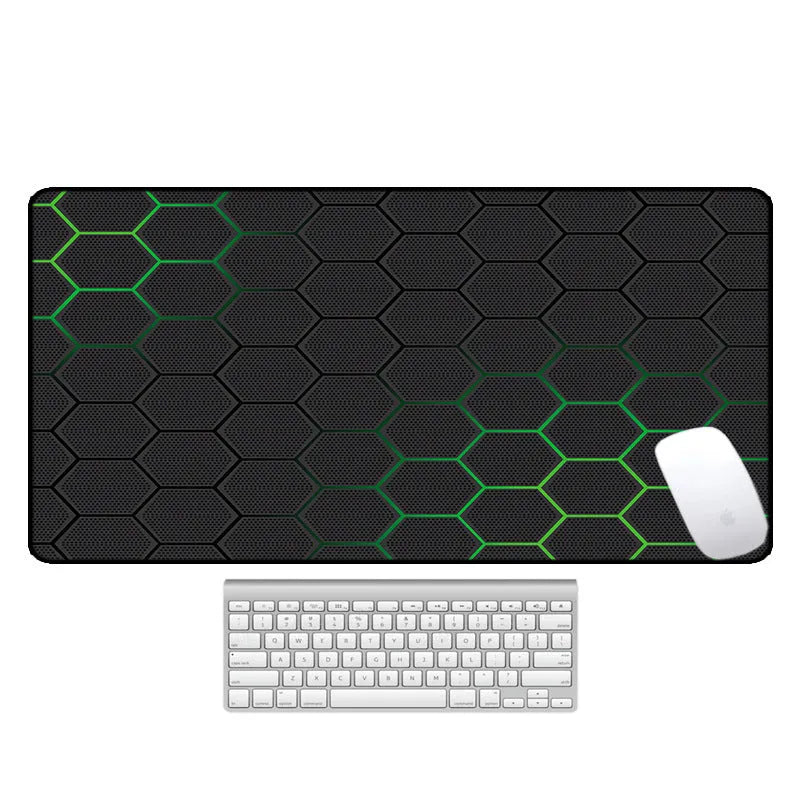 Large computer desk mouse pad with printed pattern and natural rubber non-slip base