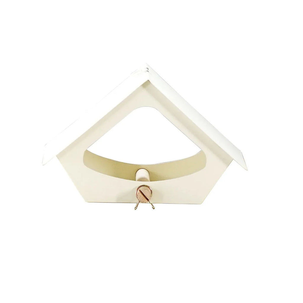 Simple modern iron bird nest feeder for outdoor garden decoration.