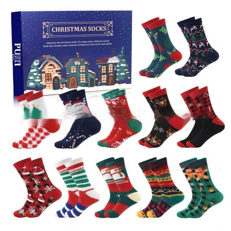 Christmas socks blind box with resin mini stockings in seven different style variations for holiday decoration