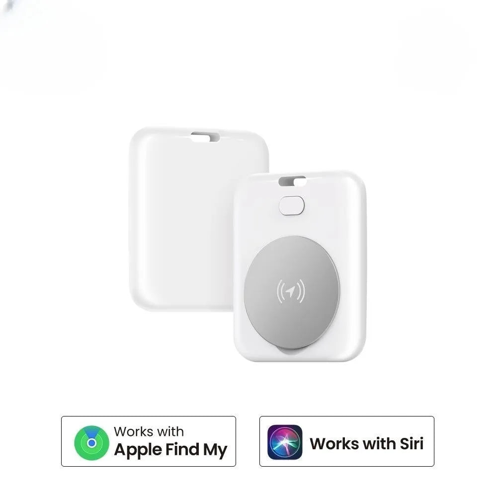 White ABS plastic pet tracking device with a compact, portable design.