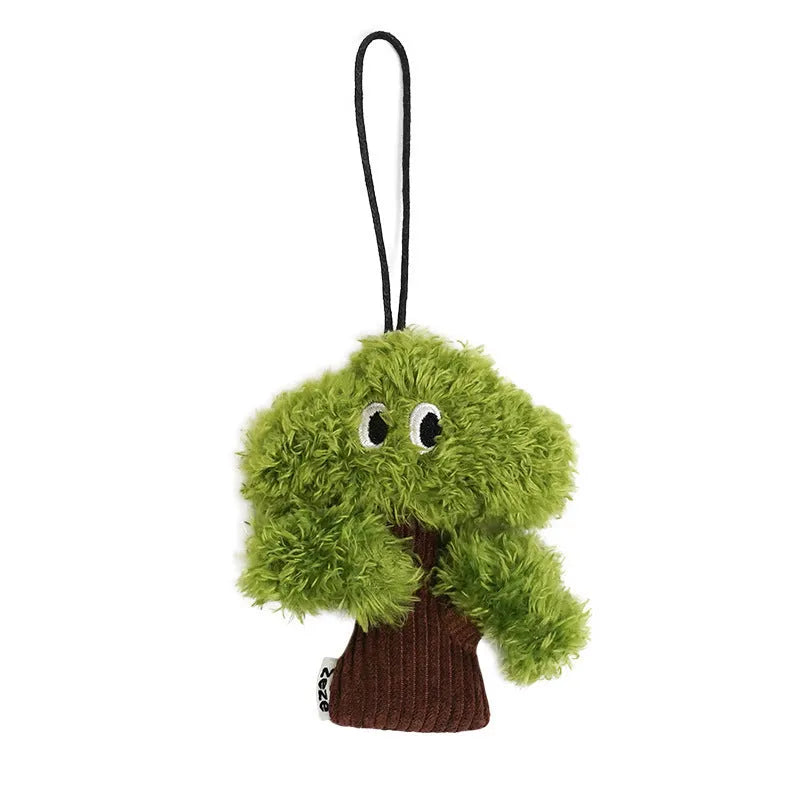 Pine tree shaped cat chew toy with feather attachment and catnip pouch in three size options