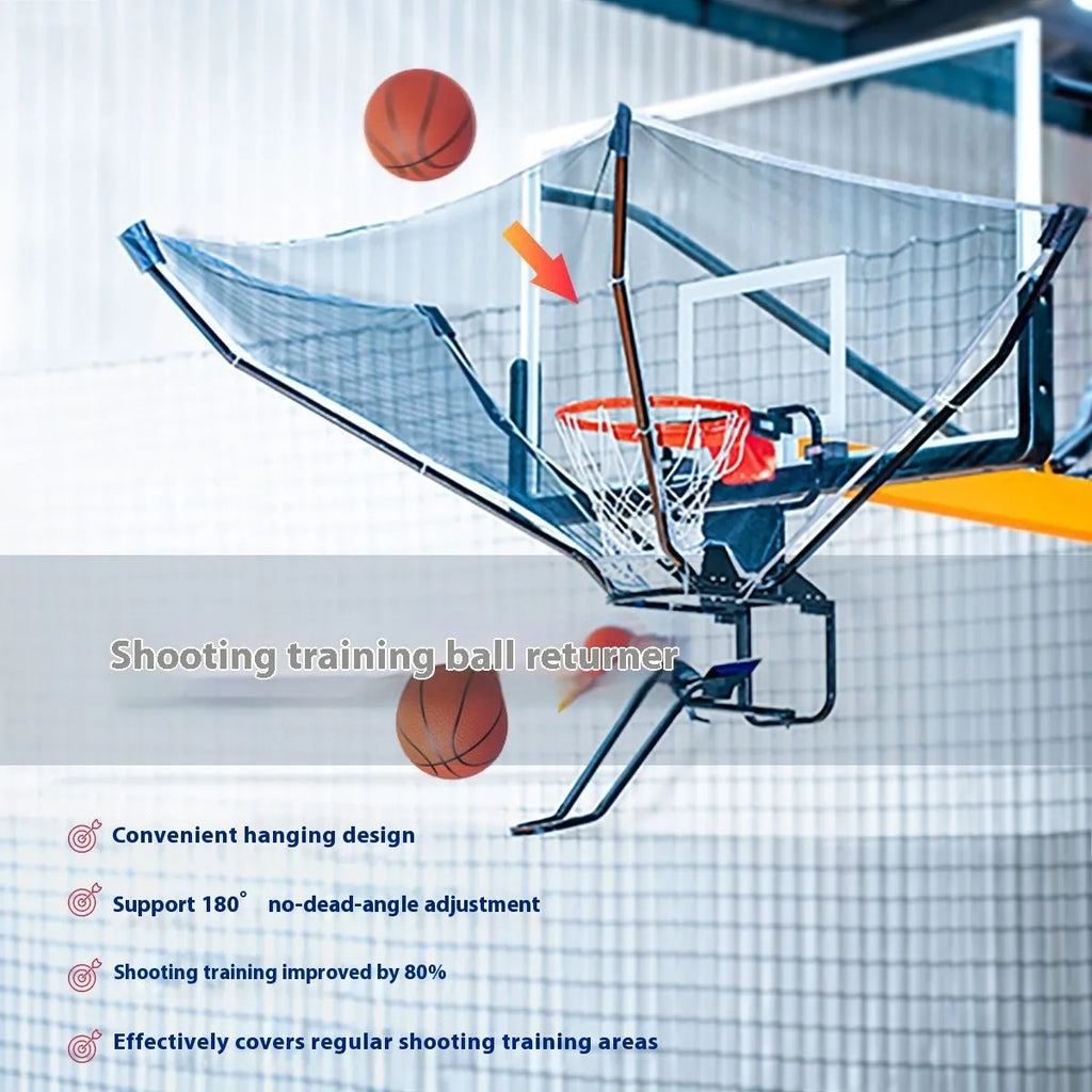 Portable automatic basketball ball return training aid in new upgrade colour, made from cowhide and iron.