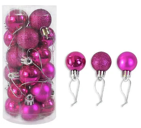 3cm shiny matte Christmas decoration balls in assorted colours showing electroplated finish