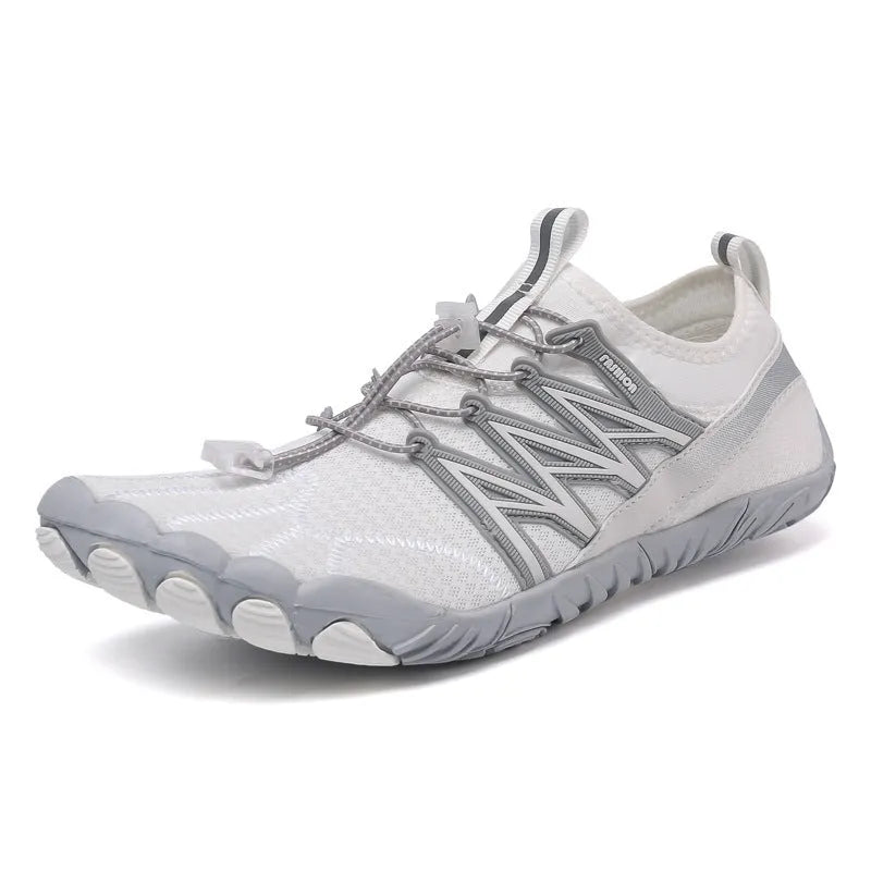 Lightweight training sneakers with striped pattern and non-slip rubber sole shown in multiple colour options.
