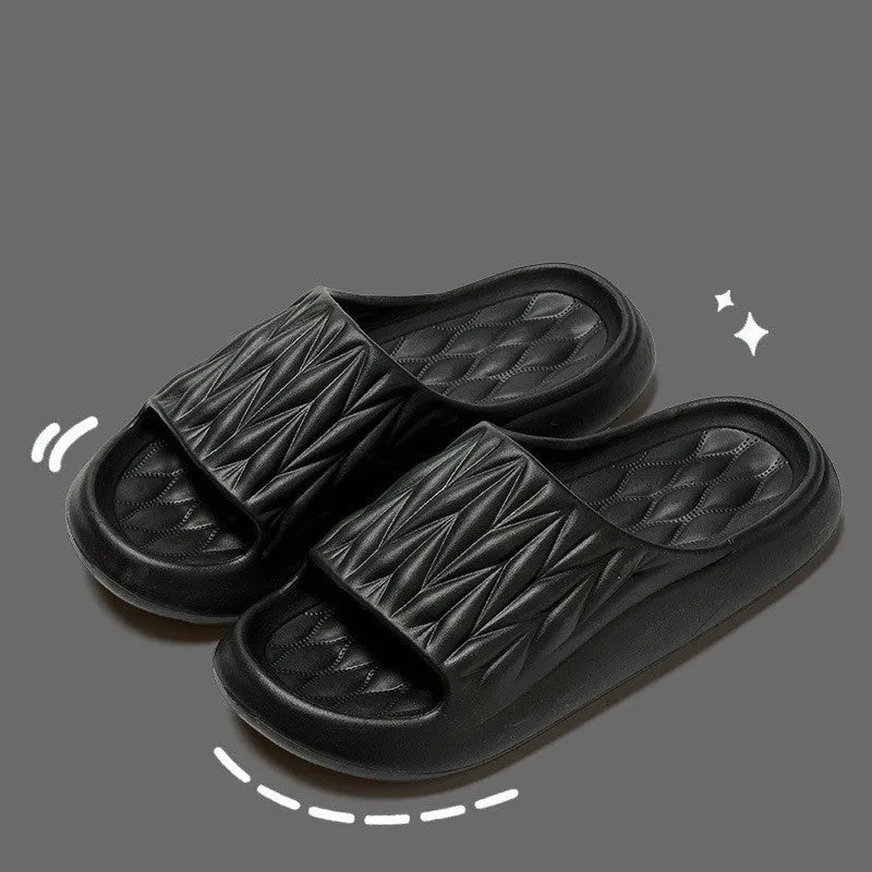 Leaf texture design EVA slippers in multiple colours with non-slip soles