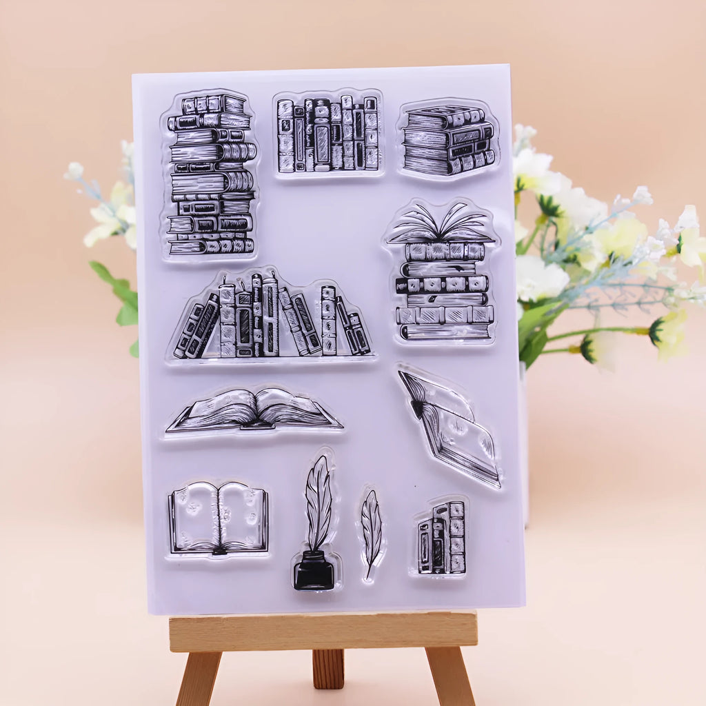 White seal pattern transparent silicone stamp measuring 11 by 16 centimetres