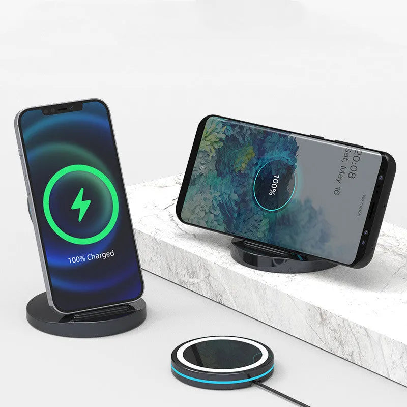 Folding magnetic wireless charging stand for iPhone 12 with 3 in 1 charging capability