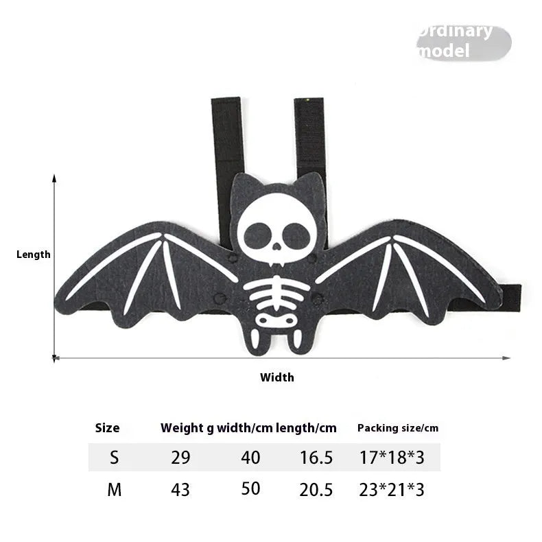 Halloween batwing costume for cat in felt fabric with tie closures