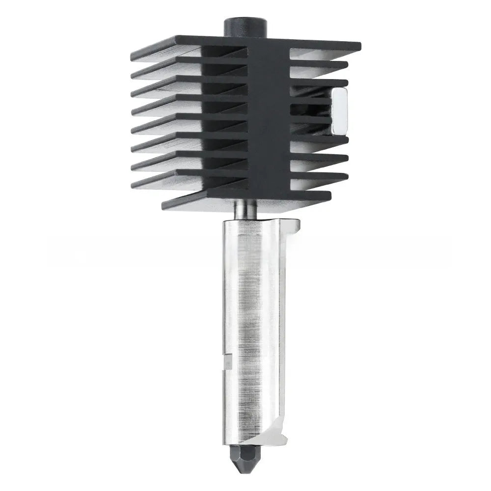 A1A1 Mini 3D printer hot end nozzle assembly with hardened steel nozzle and black silicone sleeve