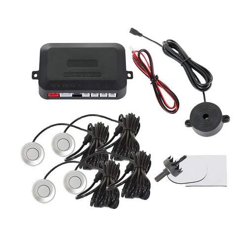 4-probe buzzer reversing radar car parking sensor kit with ultrasonic sensors and installation tools