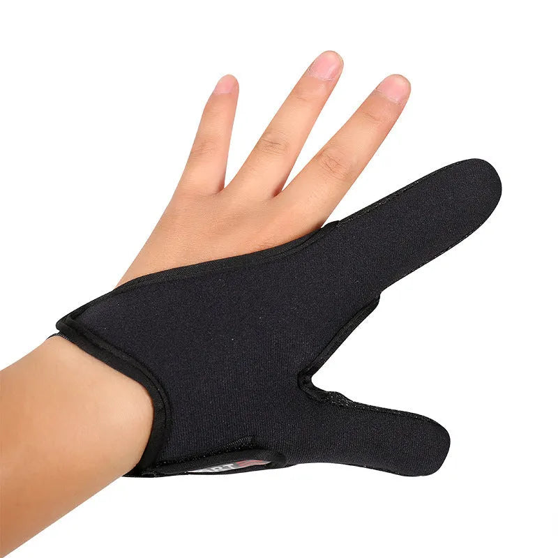 Single two-finger fishing glove with diving cloth back and microfiber palm, shown in a selected colour.