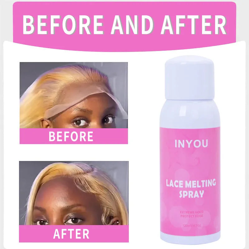120ml transparent lace wig spray glue aerosol adhesive can for fast-drying lace bonding