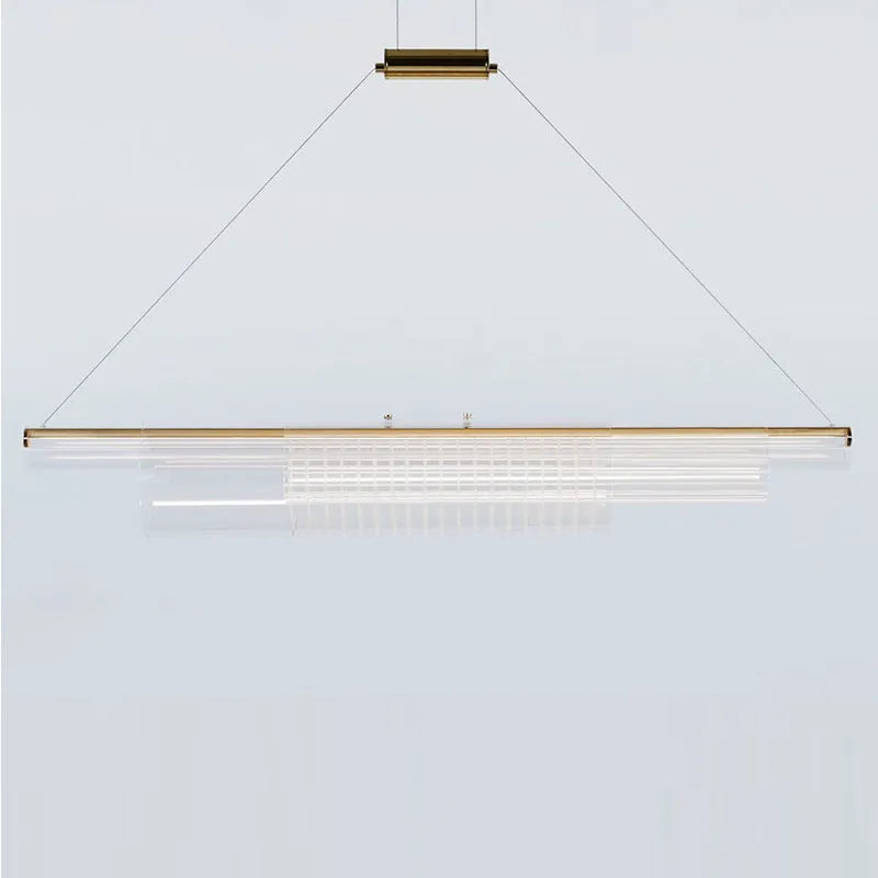 Glass pendant lamp with iron body in minimalist modern design for restaurant bar lighting