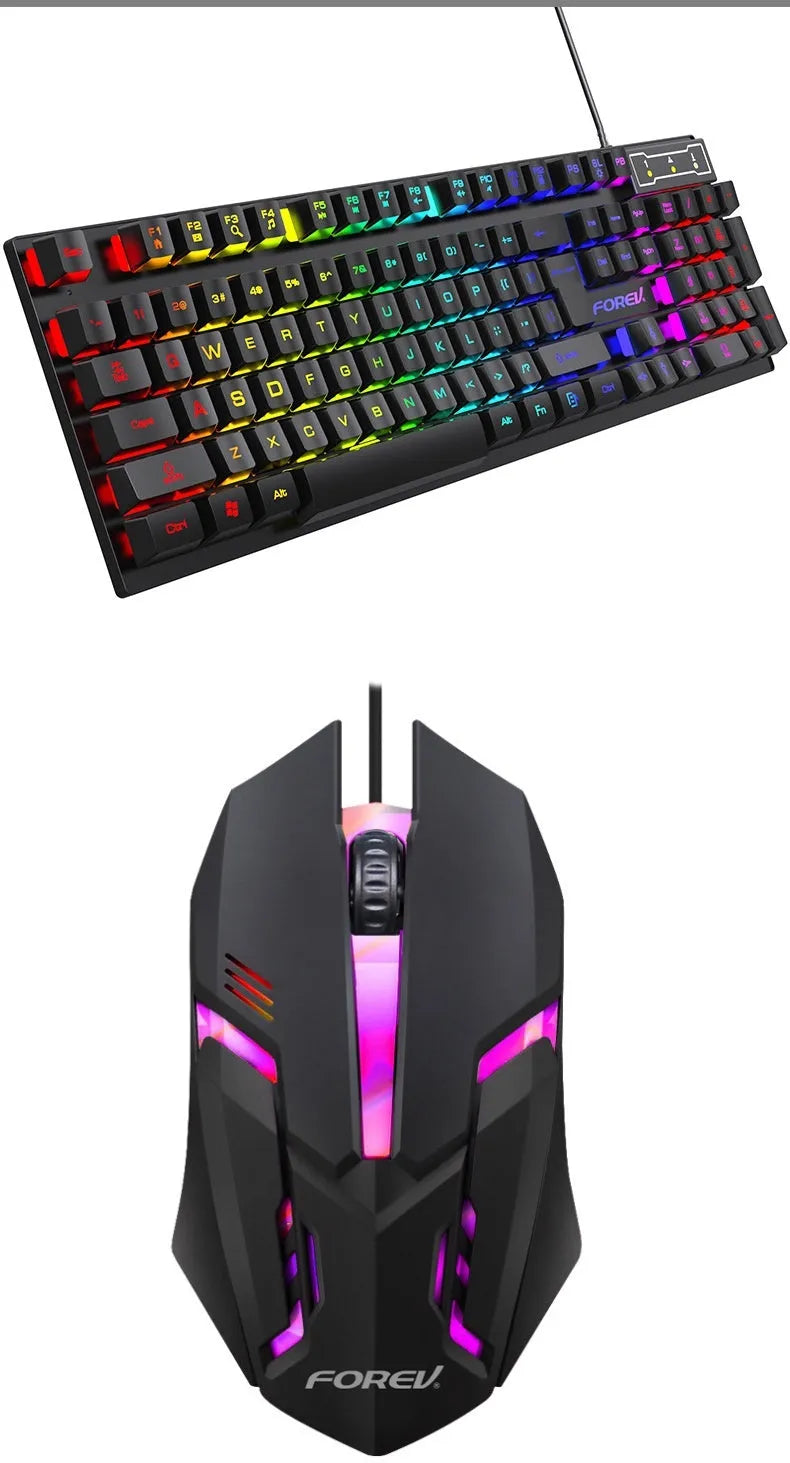 Black 104-key gaming keyboard with backlit keys on a desktop setup