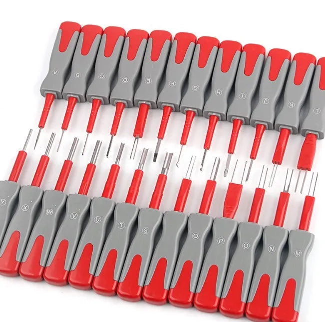 25-piece car terminal removal tool set for automotive electrical connector pin extraction