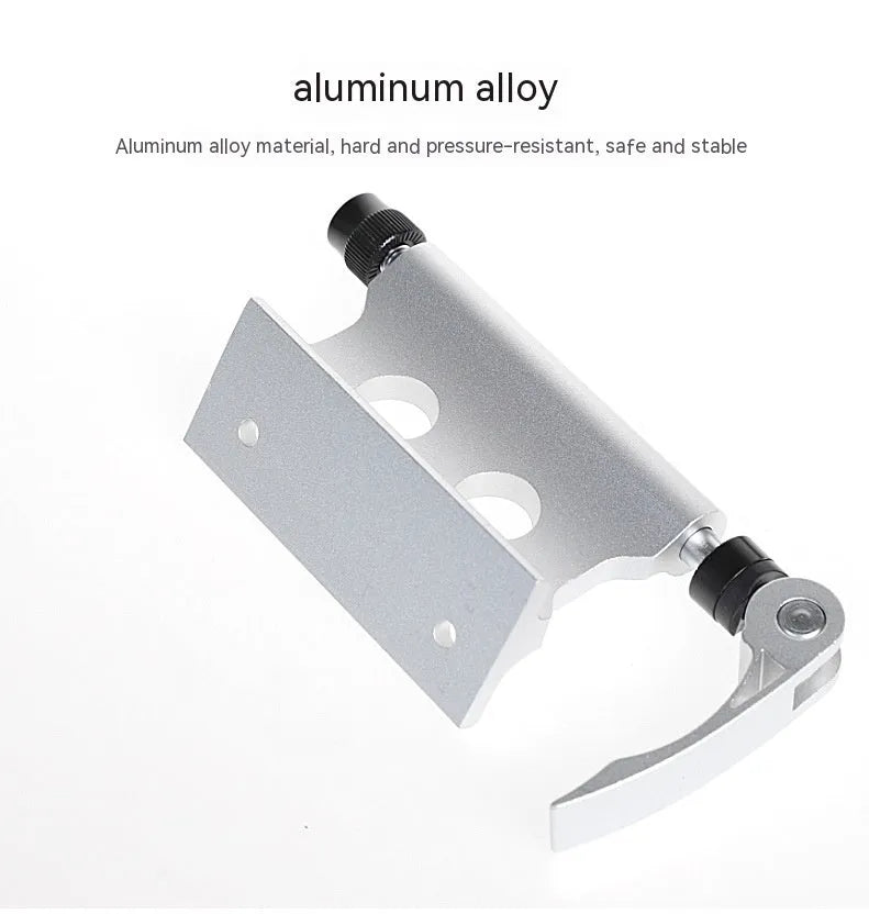 Silver metal bicycle front fork quick release fixing clip shown isolated