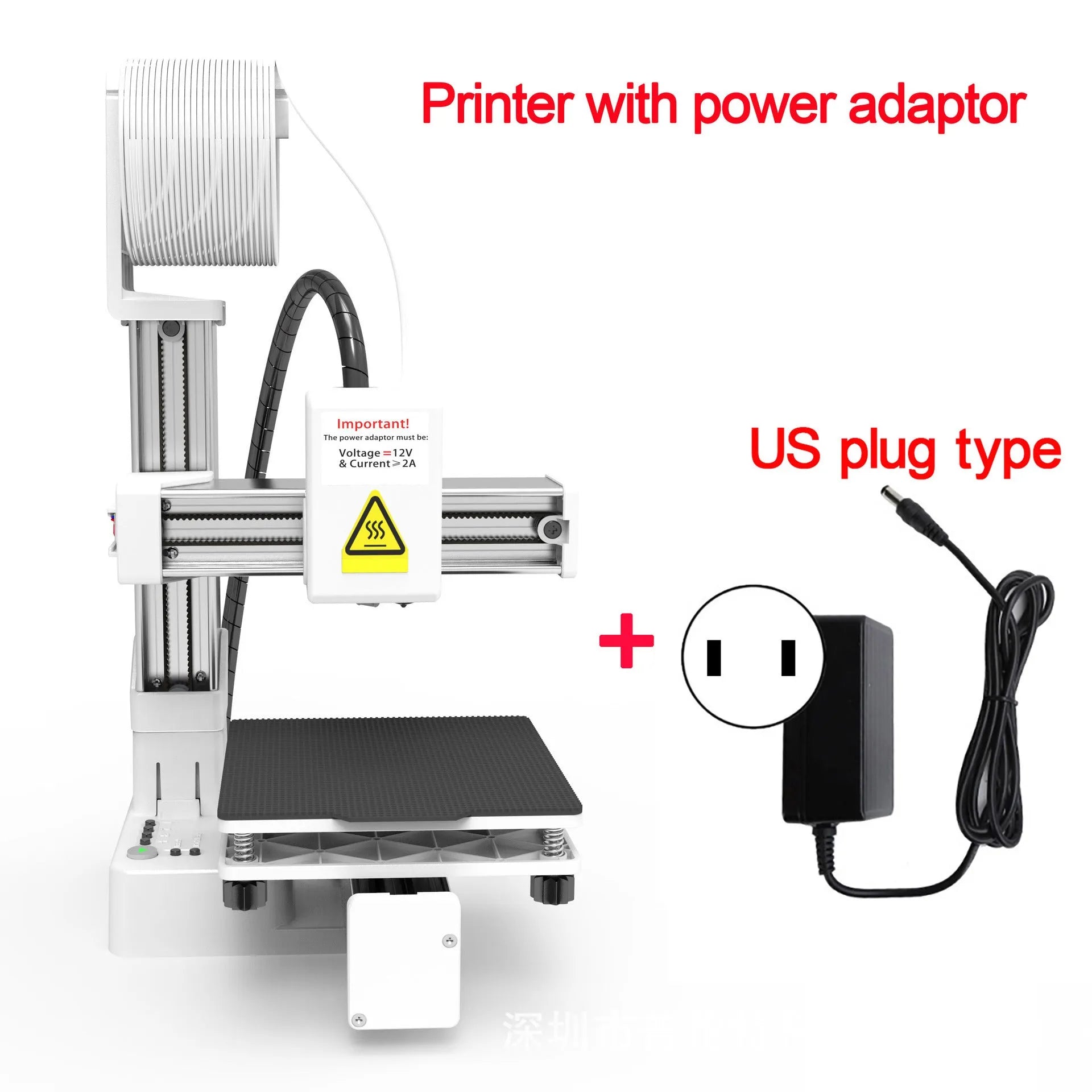 EasyThreed K10 white 3D printer with 175mm build volume compatible with TPU and PLA filaments