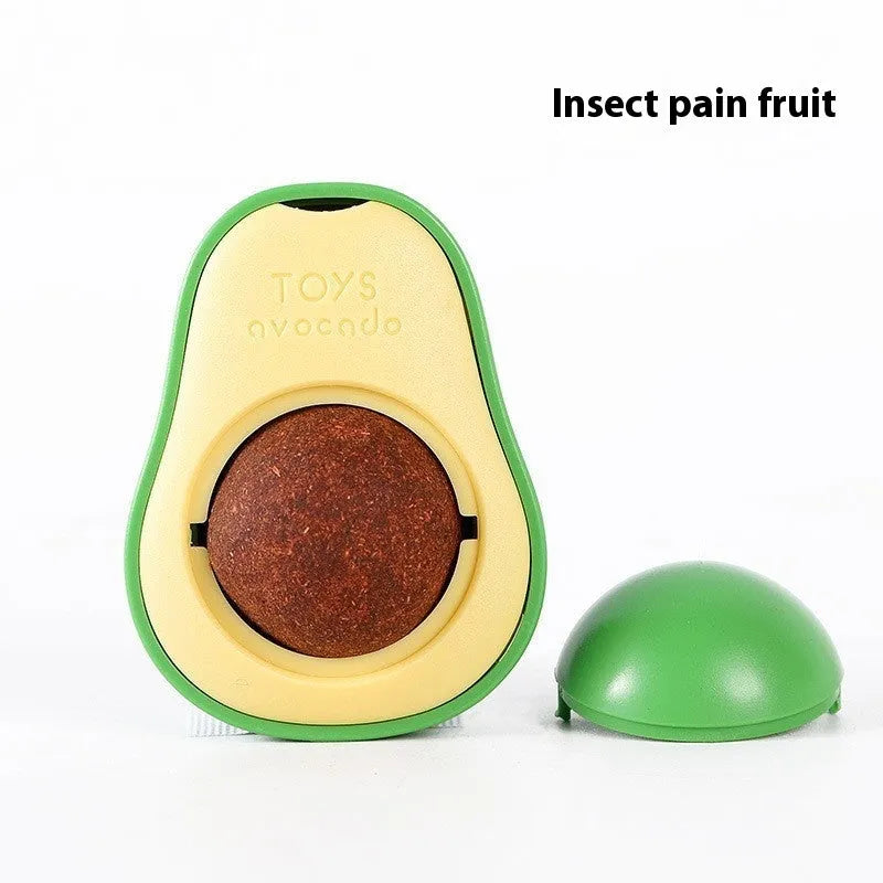 Plastic catnip ball dental toy with cleaning ridges in multiple colour options