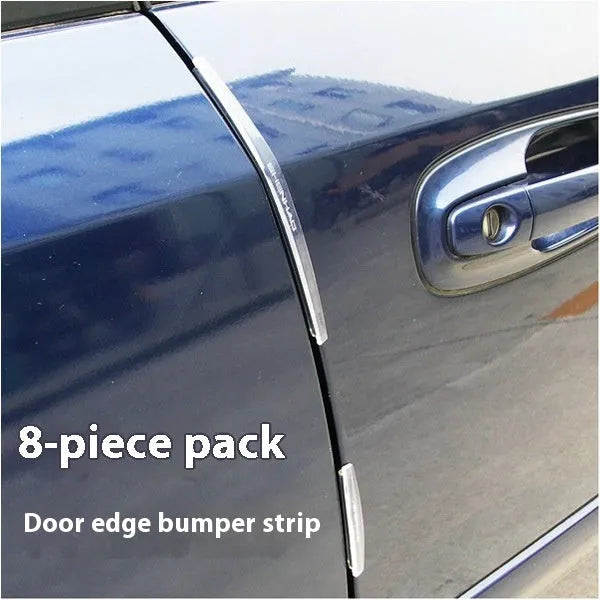 White plastic car door edge protector strip, 1 metre long with adhesive backing.