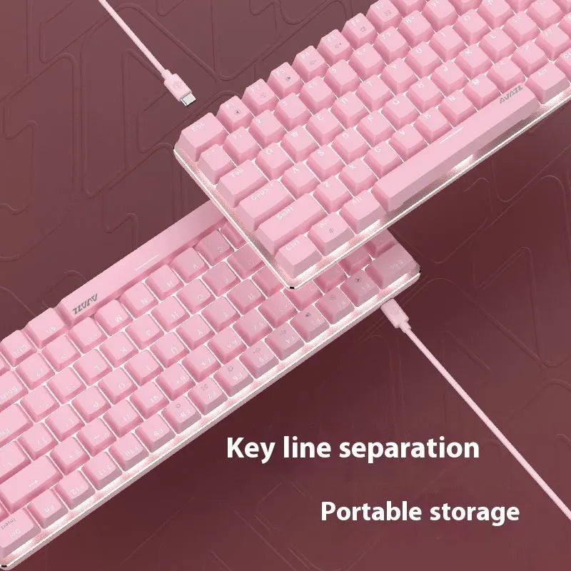 82 key mechanical gaming keyboard with white backlight and metal construction