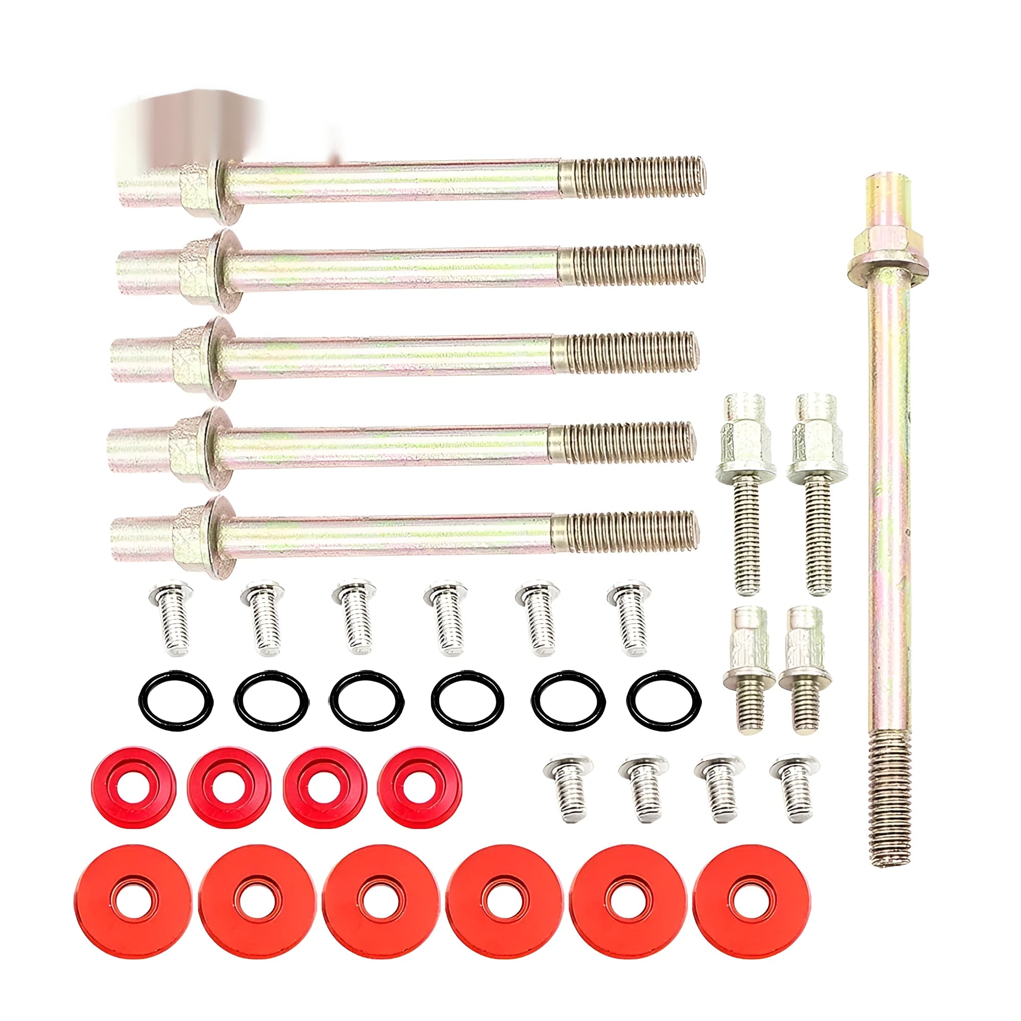 Aluminum alloy engine gasket kit for Honda Civic K Series in Silver, Red, Blue, and Black colors