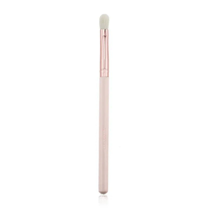 26-piece pink makeup brush set with wooden handles in portable PU case