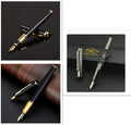 Red and black metal fountain pen with 0.5mm iridium gold-plated nib for office and student writing