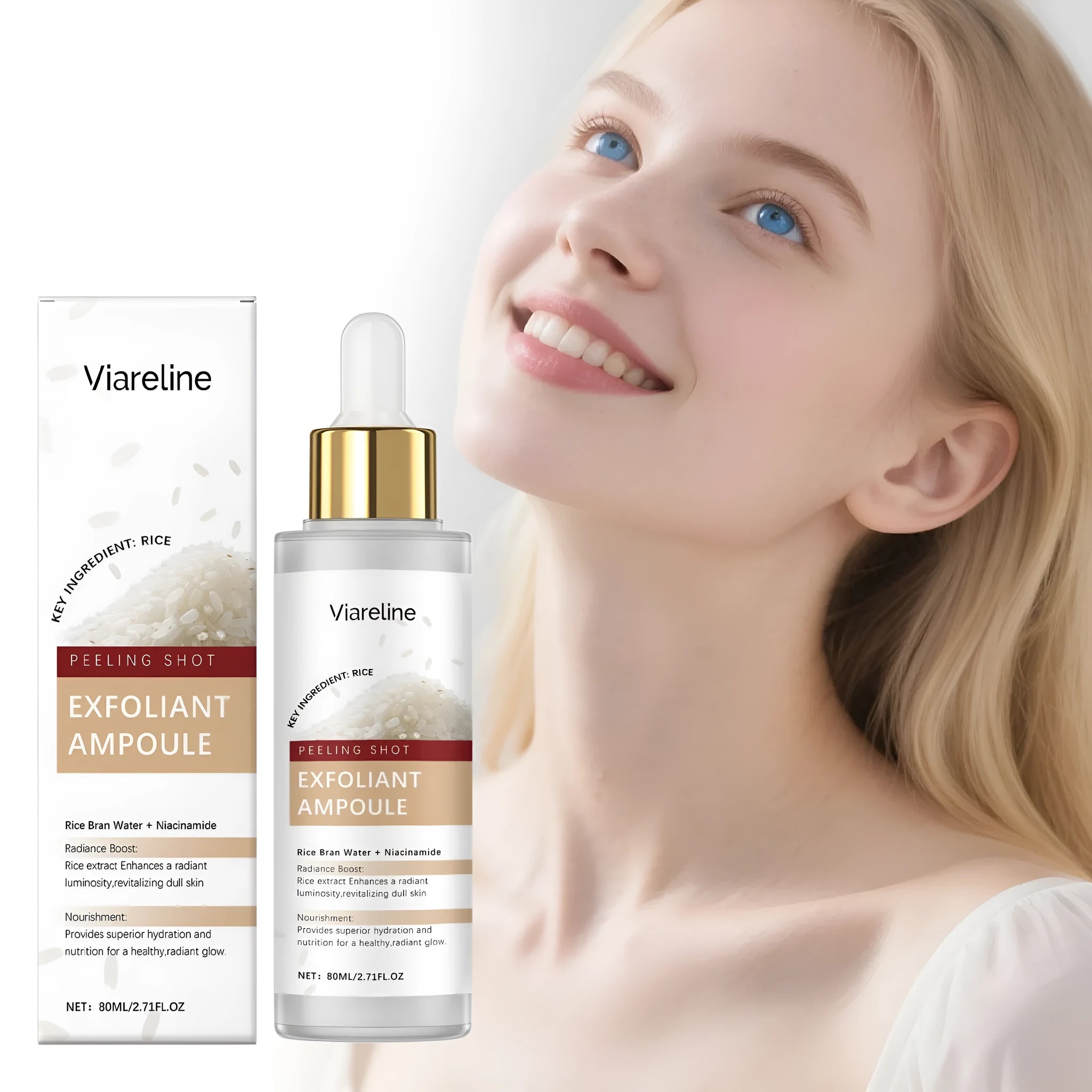 80ml bottle of exfoliating facial liquid toner with salicylic acid for oily and blemish-prone skin