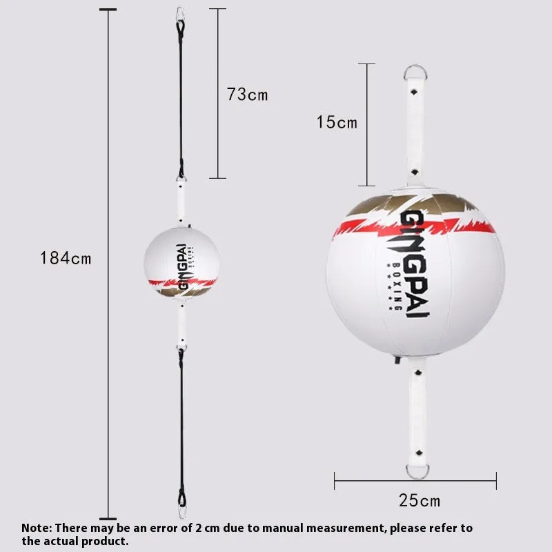 PU leather hanging speed ball for boxing reaction training in black, black and green, or white colours