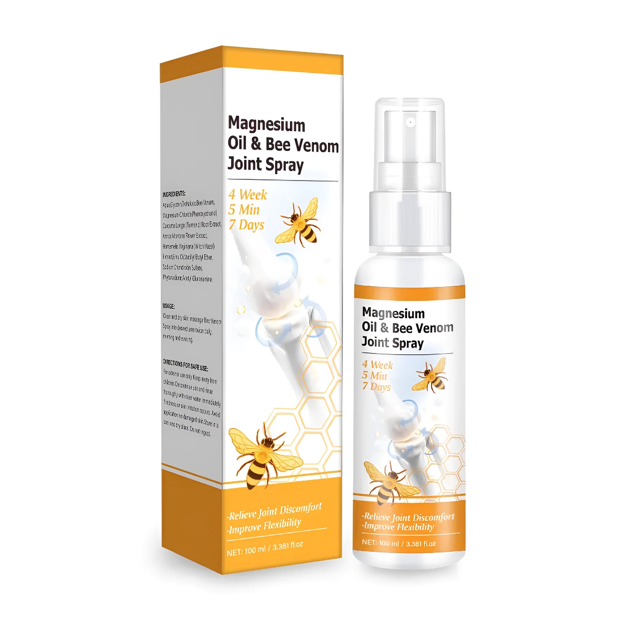 100ml Bee Joint Care Spray Gel bottle with magnesium oil for joint and muscle relief.