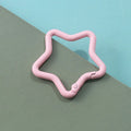 Zinc alloy five-pointed star keychain in macaron colours for backpack hanging decoration