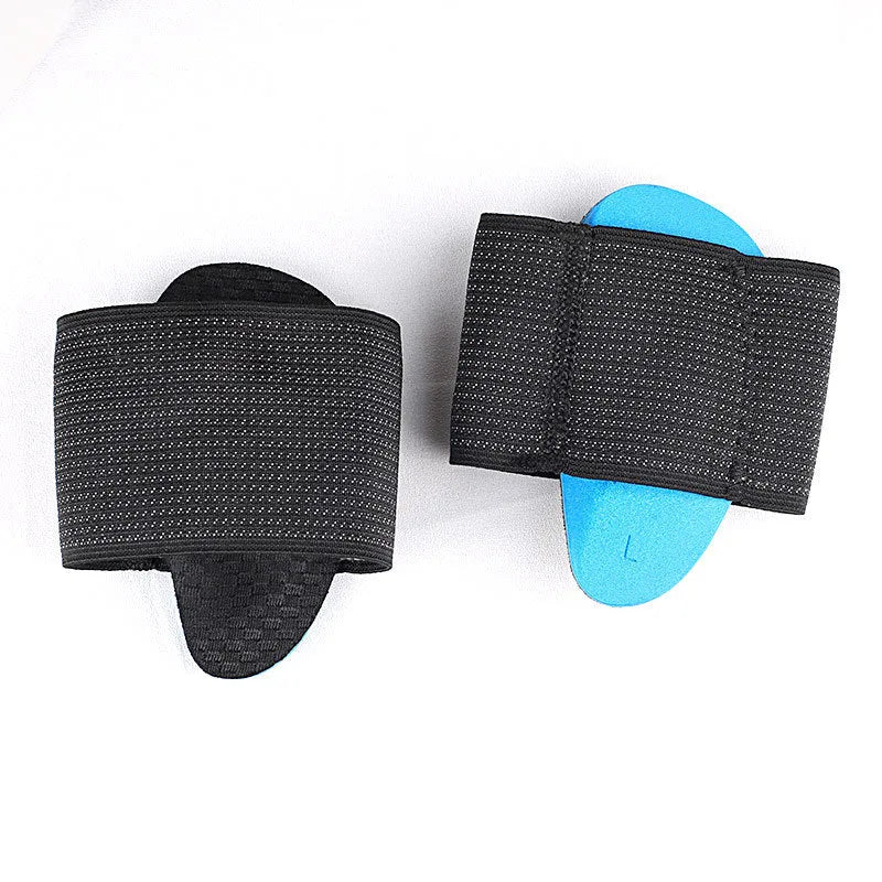 Blue elastic bandage foot pad for flat foot arch support in adult and children sizes