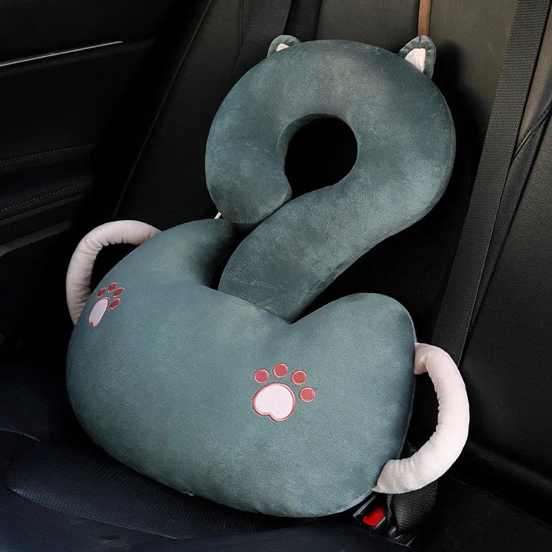 65cm square cartoon animal cushion pillow showing six design options including capybara, cat, dinosaur and rabbit