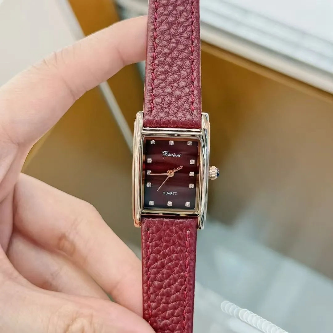 Alloy Ankela women's watch with octagonal diamond and rose gold Chinese style design details