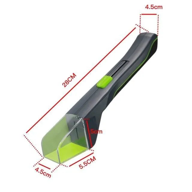 Green plastic handheld insect catcher for garden pest control