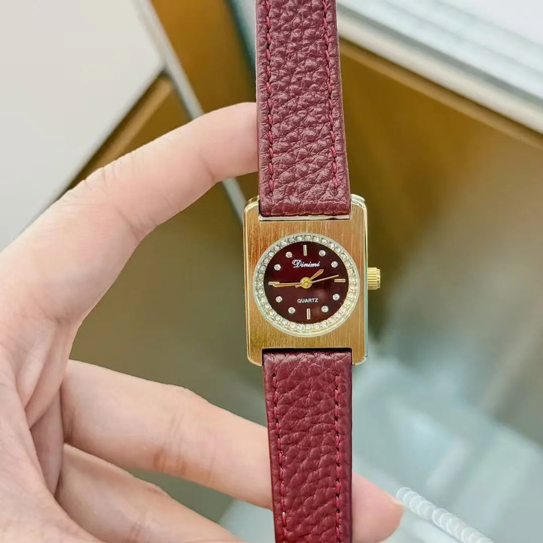 Alloy Ankela women's watch with octagonal diamond and rose gold Chinese style design details