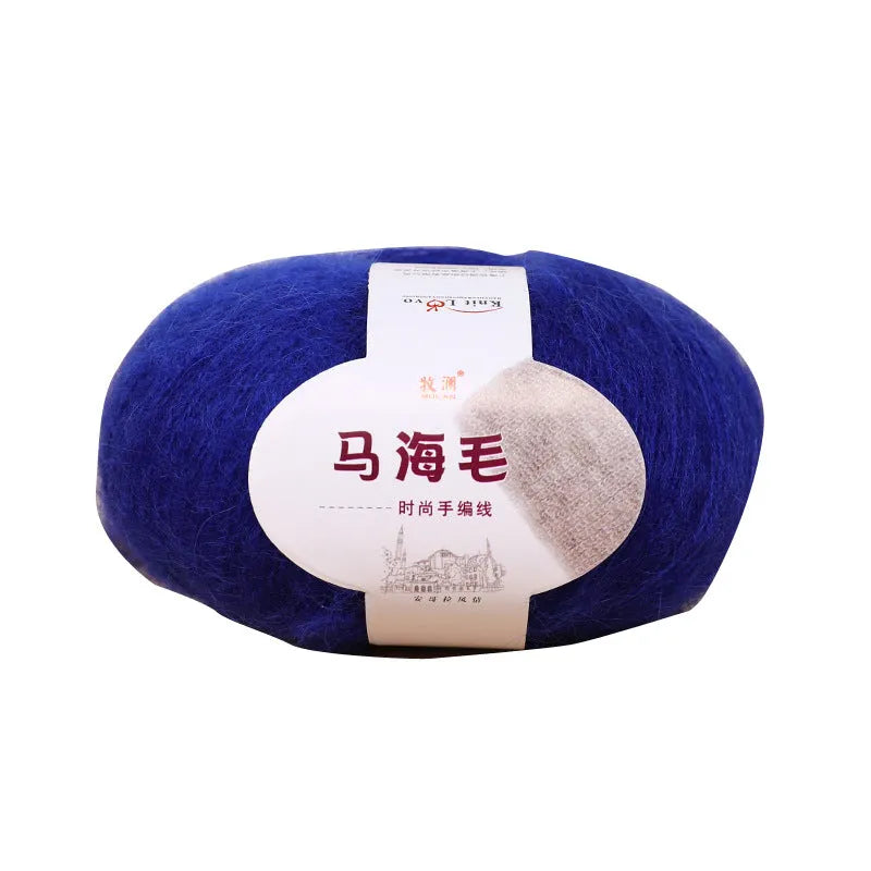 Mohair scarf DIY kit with wool ball and Inverness thread in assorted colours