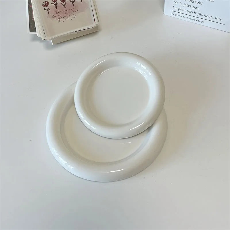 White round porcelain plate with black bear doodle design available in 15cm and 20cm sizes