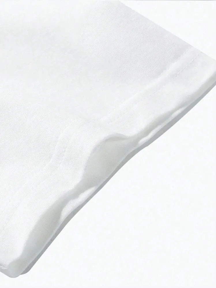 Men's pure cotton short sleeve T-shirt in Japanese retro style, solid colour design