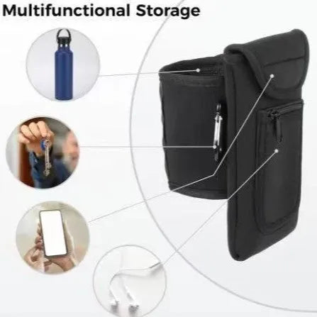Sports bottle sleeve in cloth material with magnetic or carabiner clip available in multiple colours for outdoor fitness
