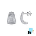 Sterling silver geometric stud earrings with moissanite stones for everyday wear