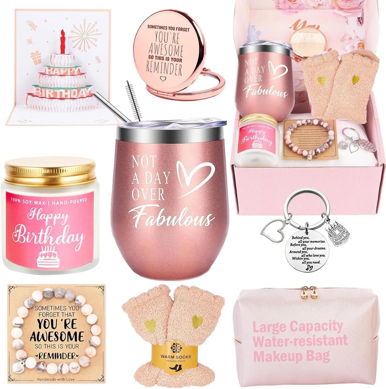 Soy wax aromatherapy candle bath set gift box showing multiple colour options