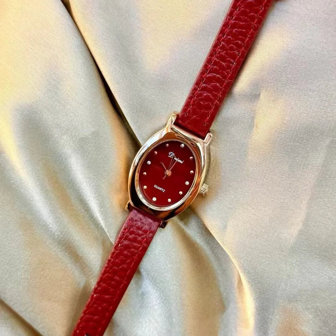 Alloy Ankela women's watch with octagonal diamond and rose gold Chinese style design details