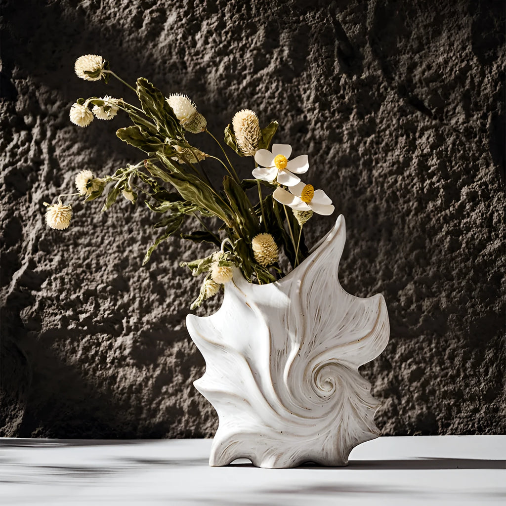 French art ceramic vase with coloured glaze in European retro style, hexagon or round shape