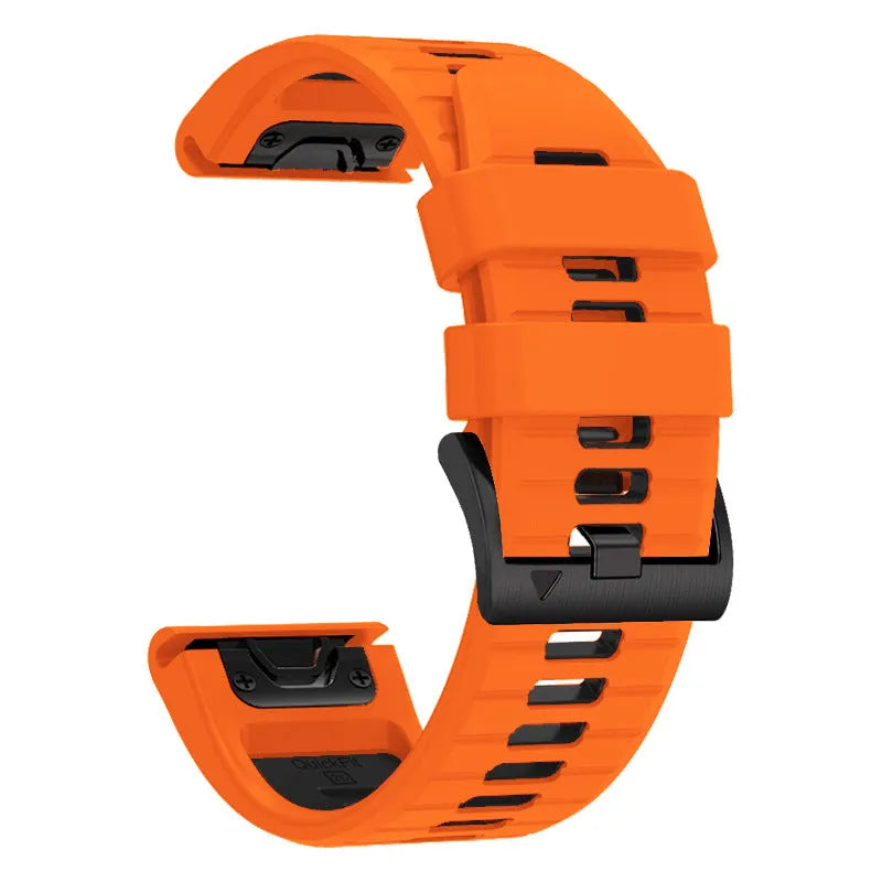 Fenix87pro6 two-colour quick release silicone strap for Garmin Fenix watches in multiple colour options.