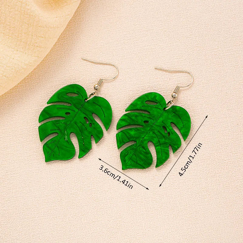 Acrylic drop shape earrings with hook backings in summer colour variations