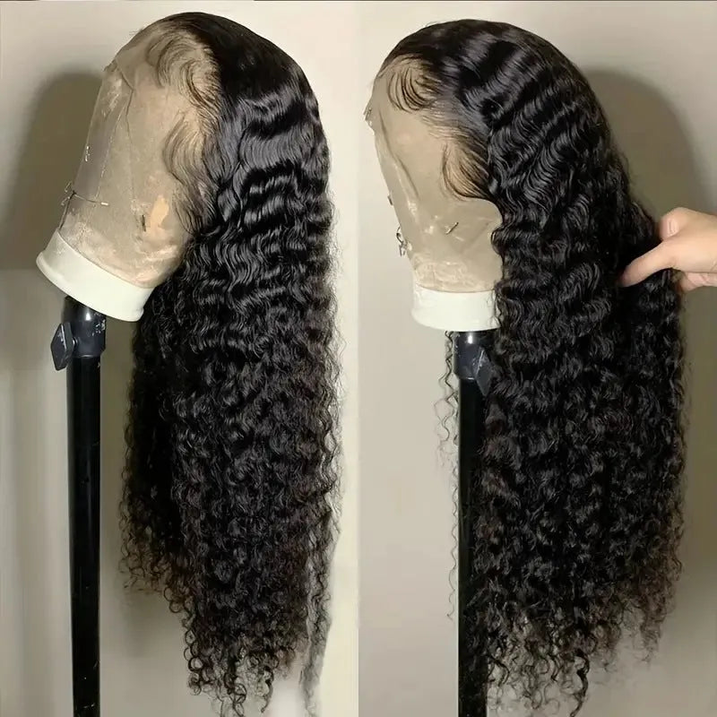 Women's fashion lace wig in small roll wound tube afro styling with side bangs