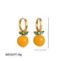 Gold plated fruit and vegetable design earrings in colourful electroplated finishes