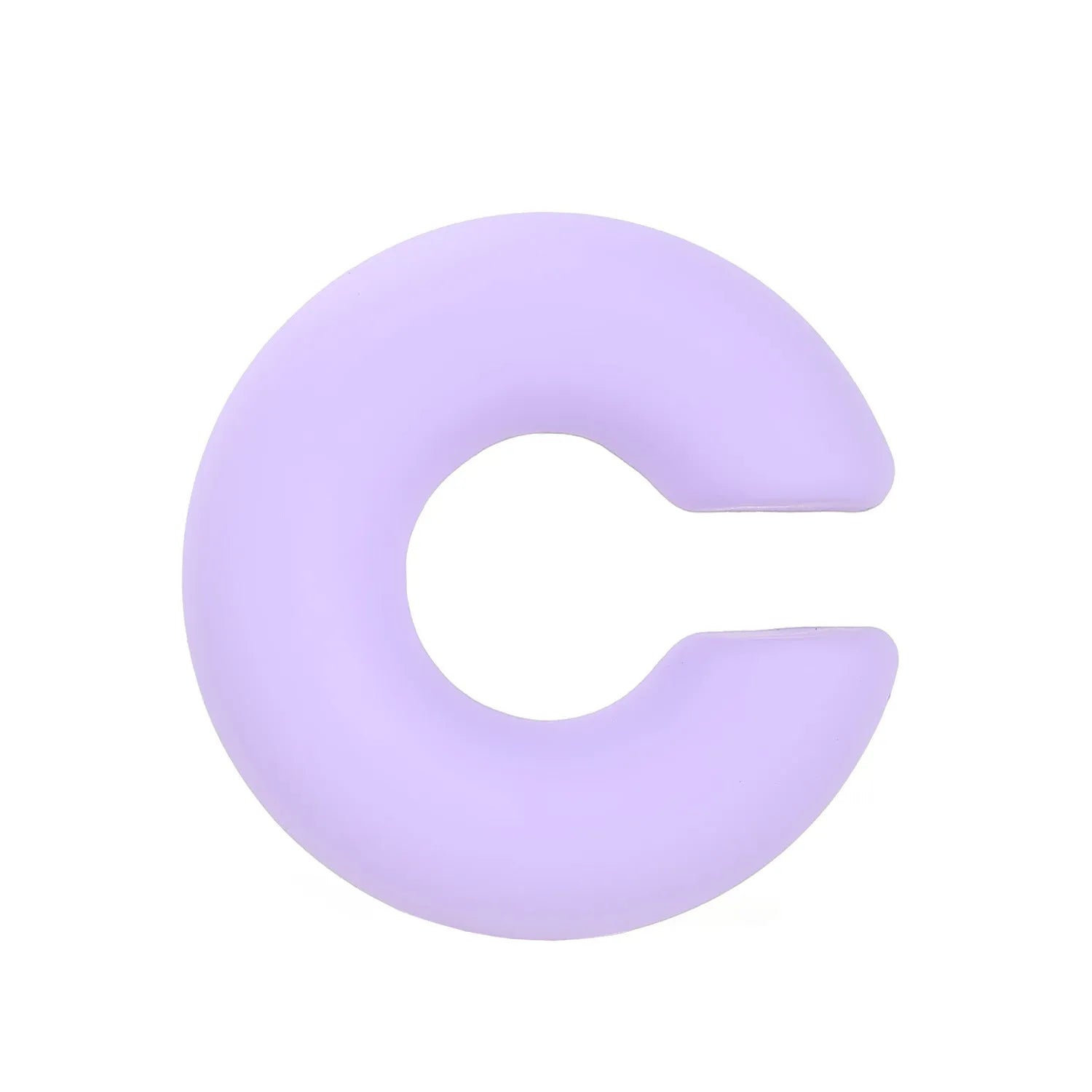 C-shaped clip-on earrings with round geometric shape and matte coarse finish in assorted candy colours.